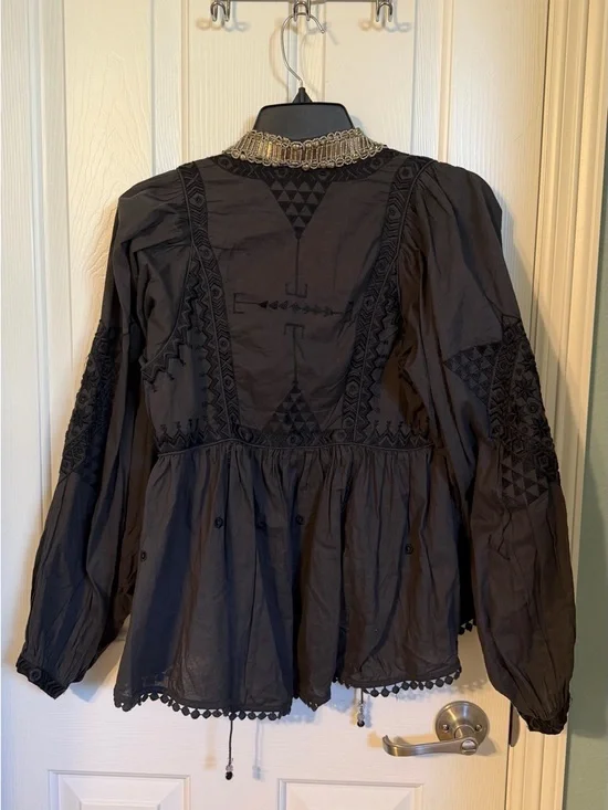 Free People Embellished Black Jacket XS - Picture 3 of 4